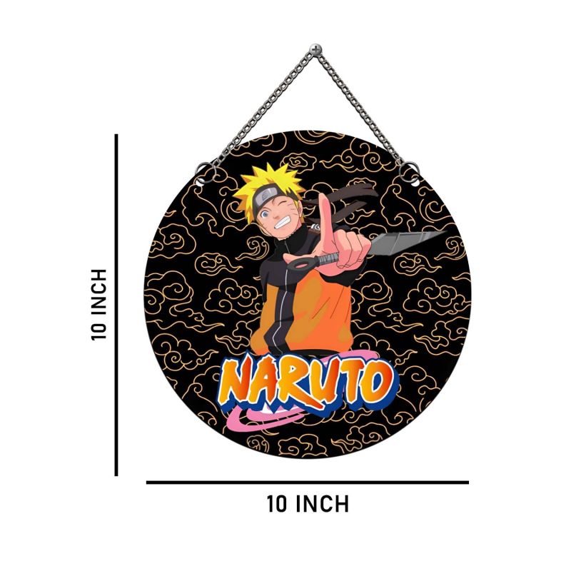 Anime Theme Wooden Wall Hanging for Kids' Bedroom, Living Room & Playrooms Birthday Return Gift For Kids & Anime Lover (Naruto)